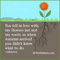 a flower that is growing out of the ground with a quote about flowers in it