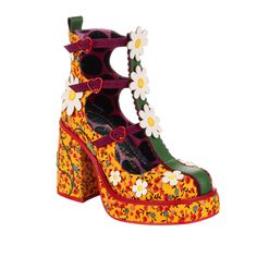 60s Boots, Statement Boots, Applique Flowers, Irregular Choice Shoes, Good Shoes, Floral Heels, Ballerina Shoes Flats, Irregular Choice, Platform Ankle Boots