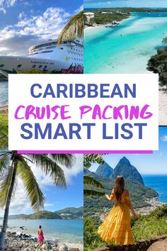 a collage of pictures with the words cruise packing smart list