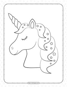 a unicorn's head with stars on it