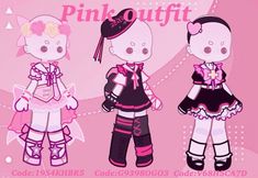 Cute Pink Outfits Drawing, Pink Outfits Gacha Club, Gacha Life Pink Outfits, Gacha Club Coquette Outfits, Gacha Bunny Outfit, Pink Gacha Club Outfits, Pink Outfit Codes, Gacha Life Outfit, Gacha Life Sleep Outfits