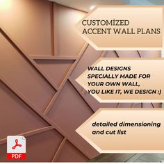 an advertisement for wall designs with instructions on how to use them in the design process