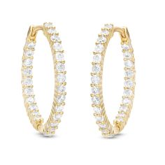 These CZ huggie hoops are the perfect addition to your stack. Create a look as unique as you! Made in responsibly sourced 18K plated yellow gold for everyday wear with proper care. Stone: Cubic Zirconia Hoop Diameter: 24 mm Hoop Width: 1.82 mm Gold Hoop Earrings With Prong Setting For Everyday, Yellow Gold Diamond Huggie Earrings With Halo, Yellow Gold Huggie Diamond Earrings With Halo, Gold Hoop Diamond Earrings With Vvs Clarity, Gold Diamond Hoop Earrings With Halo, Gold Huggie Diamond Earrings With Halo, Vvs Clarity Gold Hoop Diamond Earrings, Gold Huggie Halo Diamond Earrings, Yellow Gold Small Hoop Huggie Earrings With Halo