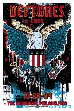 the deftones concert poster with an eagle on it