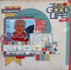 a scrapbook page with an image of a baby