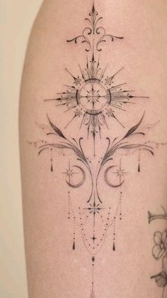 Upper Arm Ornamental Tattoo, Long Forearm Tattoo, Mandala Chandelier Tattoo, Ornamental Tattoo Sternum, Ethereal Tattoo Sleeve, Ornamental Shoulder Tattoo, Half Back Tattoo, Athena Tattoo