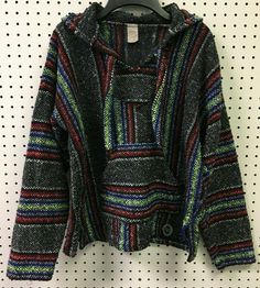 Orizaba Original Baja Hoodie Drug Rug Multicolor Stripe Mexico Very Good Condition / No holes, rips or stains Measurements: Pit to Pit- 20.5" / Length- 22.5" / Sleeve- 20.5" Shoulder- 6.25" Total Sleeve- 26.75" Garment tag has an 8 or an S on it but I'm not sure if that refers to the size because the chest or bust measurement doesn't correspond to size 8 or S   All returns must be in the same condition as they were originally shipped and undamaged. They must include all original parts including Baja Hoodie Outfit Aesthetic, Baja Hoodie Outfit, Baja Sweater, Hippie Hoodie, Baja Hoodie, Concert Fits, Girl Fits, Hoodie Outfit, Warm Outfits