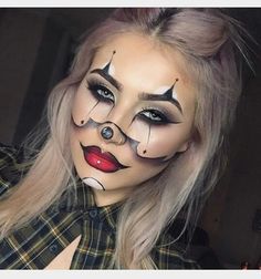 Karneval Diy, Fete Emo, Halloween Makeup Pretty, Halloween Clown, Amazing Halloween Makeup