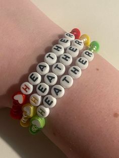 💖 Welcome to our candy store... where you can channel your inner Chandler, Duke & McNamara!! ❤️💚💛 Our unique handmade beaded bracelets are crafted with care, love and a little bit of showstopper magic!    They can be worn separately or stacked to create a perfect tribute to your favorite musical theatre show! 🎭 Here's some advice, listen up biatch! ✨ To ensure the longevity and beauty of our bracelets please refrain from overstretching and keep away from water & perfume. Our bracelets are ap Musical Bracelet Ideas, Heathers Bracelets, Movie Bracelet Ideas, Song Bracelet Ideas, Candy Bracelet Ideas, The Heathers Musical, Bead Bracelets Ideas, The Heathers, Heathers Musical