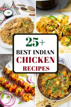 Looking for delicious Indian Chicken Recipes? Check out these 25+ amazing chicken dishes. You can find recipes for every meal that you'll love. | Indian food recipe | Indian chicken dishes | pipingpotcurry.com Indian Coconut Chicken Curry, Easy Delicious Chicken Recipes, Chicken Tikka Kebab, Chicken And Potato Curry, Saag Recipe, Delicious Chicken Recipes, Chicken And Rice Dishes, Chicken Tikka Masala Recipes