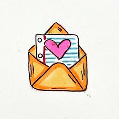 an envelope with a heart in it