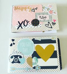 two cards with different designs on them, one is for xo and the other is for you got this