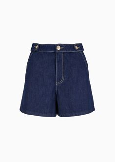 Rinse comfort denim shorts | EMPORIO ARMANI Woman Shorts Collection, Armani Collection, Emporio Armani Women, Leather Outerwear, Shorts Denim, Outerwear Outfit, Pale Gold, Swimwear Outfit, Accessories For Men