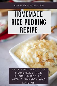 homemade rice pudding recipe with cinnamon and raisins