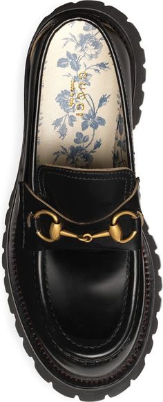 Gucci Harald Horsebit Platform Loafer (Women) | Nordstrom Chic Loafers With Horsebit Detail, Chic Loafers With Horsebit Detail And Round Toe, Gucci Leather Loafers For Work, Gucci Aesthetic, Gucci Platform, Horsebit Loafers, Gucci Boots, Italy Print, Loafer Women