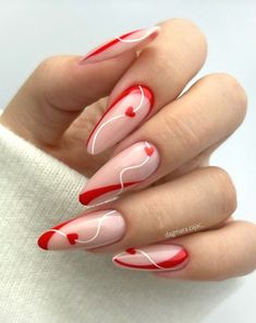 Nails February, Nails Heart, Red Valentine, Blush Nails, Pink Acrylic Nails, Dream Nails, Chic Nails