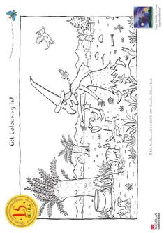 a coloring book with animals and plants on it