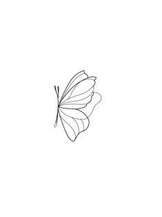 a black and white drawing of a butterfly