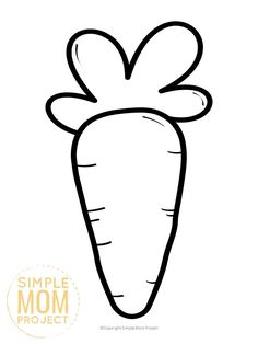 a carrot with the word simple mom project written on it's side and an image of