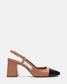 BECKA Tan Leather Slingback Block Heel Pump | Women's Heels – Steve Madden Tan Heels Outfit, Work Heels, Heels Steve Madden, Work Shoes Women, Steve Madden Store, Heels Outfits, Office Shoes, Tan Heels, Leather Wear