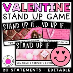 valentine's day stand up game for students