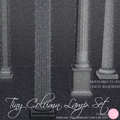 the columns are decorated with silver glitter