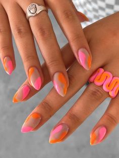 Discover 46 trendy acrylic nail designs that will make you want them done today. Credit: peachinails August Nails, Space Nails, Dream Nails, Fire Nails, Summer Nail