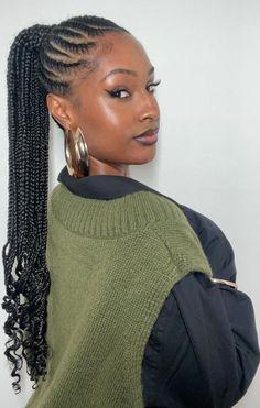 Ponytail Cornrows Braids For Black Women, Cornrows In Ponytail, Curly Cornrows Braids For Black Women, Rihanna Cornrows Hairstyles, Straight Up Hairstyles For Black Women, Ponytail Braids Black Women, Box Braids Cornrows Hairstyles, Pony Cornrow Hairstyles, Braided Ponytail Cornrows