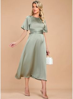 JJ's House No Satin Midi Scoop Spring Summer A-line NO Celadon S Height:5.7ft(174cm) Bust:33.5in(85cm) Waist:26in(66cm) Hips:36in(91cm) Dress. #JJ's House #No #Satin #Midi #Scoop #Spring #Summer #Aline #NO #Celadon #S #Dress Satin Dresses Short, Midi Club Dress, Tea Length Cocktail Dresses, Club Dresses Short, Short Satin, Cocktail Dresses Online, A Line Cocktail Dress, House Dresses, Satin Cocktail Dress