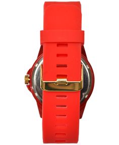 Bold reds and golden tones come together brilliantly to create this rich, monochromatic timepiece from Spgbk Watches. Style #1831 Red Analog Watch Accessories As Gift, Red Watch With 10atm Water Resistance And Round Dial, Red Analog Display Watch Accessories As Gift, Red Analog Display Watches, Red Silhouette, Come Together, Bright Red, Time Piece, Jewelry Watches