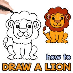 how to draw a lion for kids