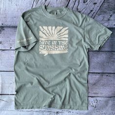 Live In The Sunshine | Wave-Washed T-Shirt - Sunshine + Saltwater Aesthetic Tshirt Design Ideas, Live In The Sunshine, Sunshine Design, Surfrider Foundation, Shirt Inspiration, Psychadelic Art, Surf Tee, Deep South, Spring Clothes