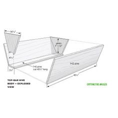 the top and bottom section of a bed frame with measurements for each side, including two sides