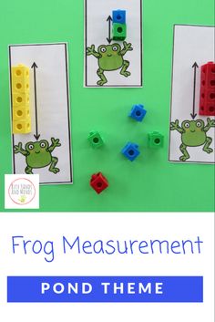 the frog measurement game is an easy way to teach kids how to use legos