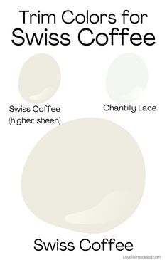 the color swat list for this coffee shop is white and has two different shades on it