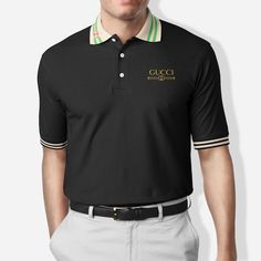 Product Information: Upgrade your style with gucci premium polo shirt trending outfit 2023 78 Polo ShirtMaterial: Mesh cloth95% polyester + 5% spandex, flat knit collar.Moisture Wicking lightweight fabric.Soft and stretchy fabric gives you comfy all day long.Our size is standard US size. Also, If you are not sure of your size, please read the size information in the product description in order to choose your own size!Some styles do run small so if you are deciding which size to pick, It,s best Gucci Polo Shirt, Outfit 2023, Tennis Outfit, Black Polo Shirt, Black Polo, Luxury Logo, Tennis Clothes, Gucci Black, Fall Shirts