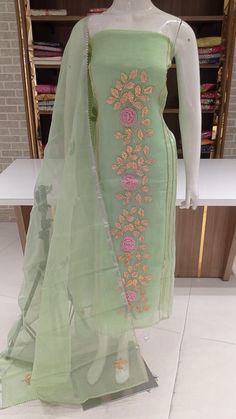 Welcome to CRAFTEXO FASHION We are providing best quality of dress material and stitching for Indian Ethnic Women wear.   FABRIC DETAILS & QUANTITY : TOP:  Kota with beautiful Gota work  Bottom: Cotton2.5 mtr appox Dupatta: Kota with  gotta work Dupatta Note: These are not running fabrics so if your bust/hip size is more than 54 inches or you want dress style other than salwar kameez suit/ pant palazzo suit please contact us for desired dress style before order placement. CARE: Dry Clean/ Avoid Fitted Pista Green Salwar Kameez With Dori Work, Green Cambric Unstitched Suit For Festivals, Pista Green Georgette Kurta With Dori Work, Wedding Cotton Churidar With Gota Work, Green Cambric Unstitched Suit For Wedding, Fitted Cotton Churidar With Gota Work, Bollywood Style Unstitched Cotton Silk Suit With Gota Work, Eid Chanderi Unstitched Suit With Gota Work, Eid Gota Work Chanderi Unstitched Suit