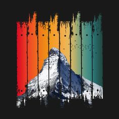 the mountain is covered in colorful paint