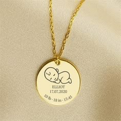 Capture your baby's birth details on this necklace. Just tell us the name, date and time, weight and length and we will make it into a beautiful necklace. Custom Baby Gifts, Birth Details, Gifts For New Parents, Mom Necklace, Baby Birth, Custom Earrings, Name Necklaces, Kids Jewelry