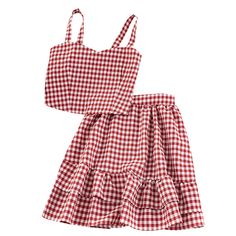 Item Type: Two-Pieces Sets Material: Polyester, Cotton Neckline: Strapless Sleeve: Regular Pattern Type: Plaid Closure Type: Pullover Skirt Closure Type: Elastic Waist Length: Above Knee, Mini Set Includes: 1 x Skirt 1 x Top Size Info Size Chest (cm / inch) Waist (cm / inch) Hip (cm / inch) Top Length (cm / inch) Skirt Length (cm / inch) One Size 70-92 / 27.56-36.22 64-84 / 25.20-33.07 92 / 36.22 40 / 15.75 47 / 18.50 Cute Summer Day Out Sets, Casual Cotton Gingham Sets, Casual Gingham Cotton Sets, Fitted Plaid Sets For Spring, Casual Plaid Sets For Summer, Casual Plaid Summer Sets, Casual Summer Plaid Sets, Fitted Plaid Crop Top For Summer, Casual Gingham Sets For Spring