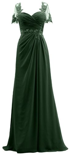 MACloth Women Short Sleeves Lace Formal Evening Gown Maxi Mother of Br Brides Maid Gown, Mother Of The Bride Plus Size, Gown Designs, Green Evening Dress, Summer Wedding Outfits, Bride Groom Dress, Long Sleeve Evening Dresses, Mob Dresses, Evening Dresses For Weddings