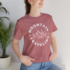 Outdoorsy Shirt, Hiking Shirt, Hiking Shirts, Shirt For Women, Camping Shirt, Pink Shirt, Gift For Mom, Cotton Fiber