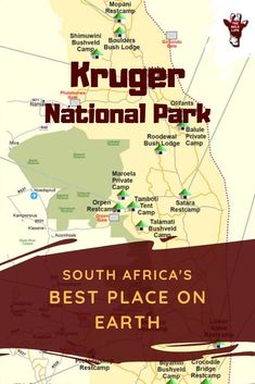 the map for kruger national park, south africa's best place on earth