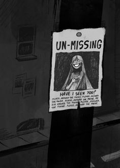 a sign on a pole that says un - missing have i seen you? in black and white