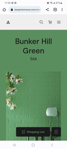 a green wall with the words bunker hill green on it