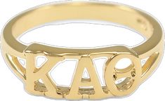 Ring - Kappa Alpha Theta Sunshine Gold Ring Theta Sorority, Kappa Alpha Theta, Sorority Sisters, Initial Ring, Gold Plated Rings, Sorority, Gold Ring, Gold Rings, Gold Plate