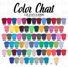 the color chart for women's t - shirts