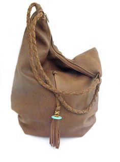 Large Leather Tote, Leather Braided Bag, Bohemian Bag, Leather Tassel Tote, Boho Chic Bag, Bohemian Bohemian Leather Hobo Bag With Tassels, Bohemian Leather Hobo Bag For Everyday, Bohemian Hobo Bag In Soft Leather, Bohemian Brown Hobo Bag For Everyday, Everyday Rectangular Hobo Bag With Tassels, Bohemian Leather Bucket Bag With Removable Pouch, Bohemian Leather Bucket Bag With Braided Handles, Everyday Bohemian Shoulder Bag With Tassels, Bohemian Leather Bucket Bag For Everyday