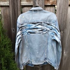 Handmade Painting Levi's Blue Long Sleeve Denim Jacket, Levi's Blue Outerwear For Streetwear, Levi's Spring Blue Outerwear, Levi's Blue Relaxed Fit Denim Jacket, Levi's Blue Spring Outerwear, Levis Jacket, Levis Men, Levi's, Mens Jackets