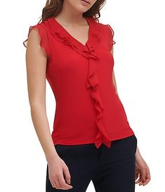 Women's Work Tops | Dillard's Fitted Short Sleeve V-neck Top For Work, Chic Stretch V-neck Top For Work, V-neck Office Tops For Spring, V-neck Tops For Office In Spring, V-neck Tops For Office Use In Spring, Spring V-neck Tops For Office, Chic Solid Top With Notched Neckline, Stretch V-neck Top For Work, Fitted V-neck Top For Work